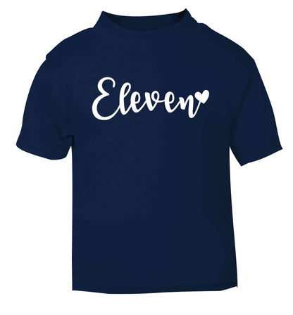 Eleven and heart! navy baby toddler Tshirt 2 Years