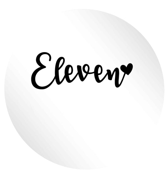 Eleven and heart! 24 @ 45mm matt circle stickers