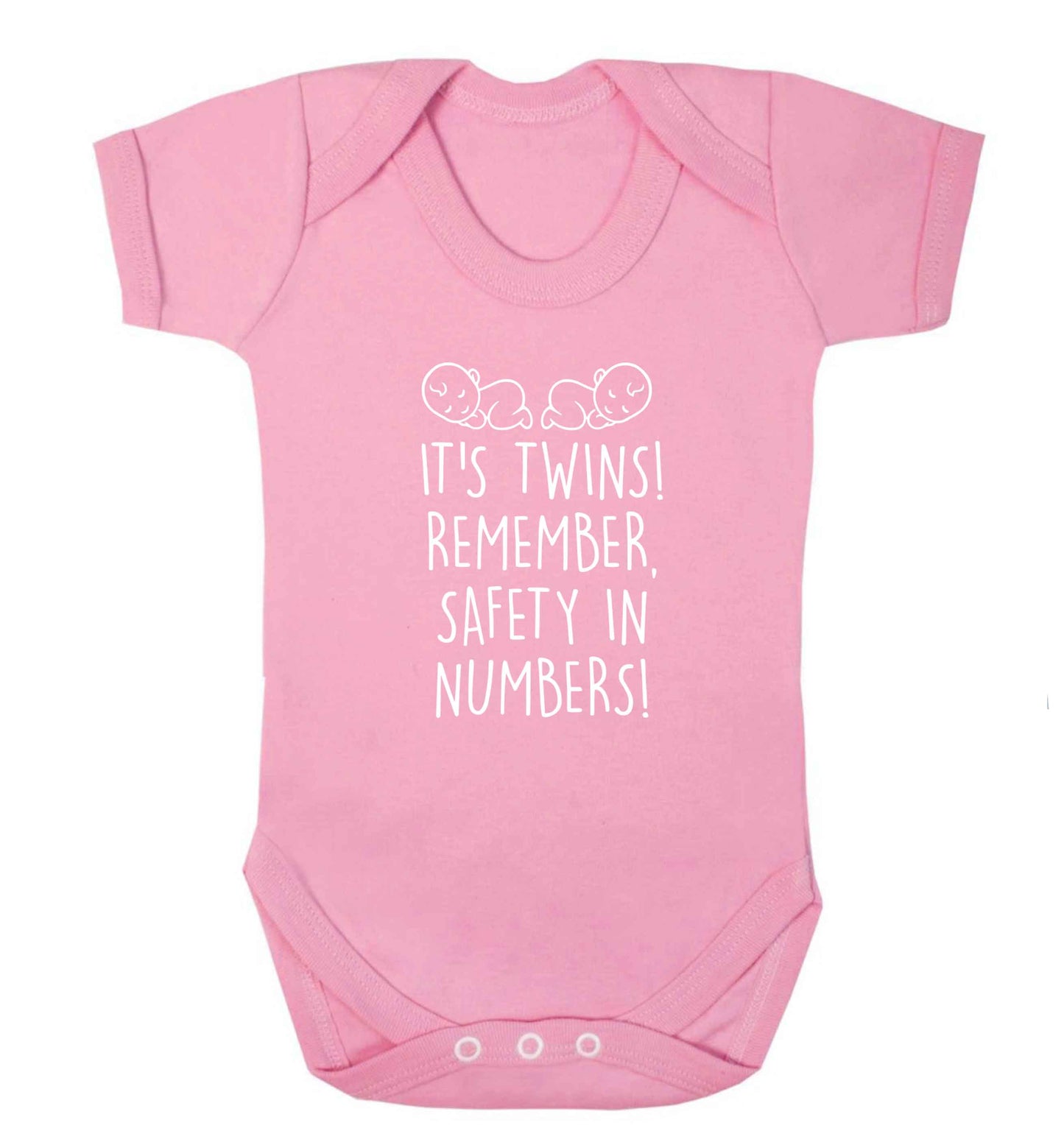 It's twins! Remember safety in numbers! baby vest pale pink 18-24 months