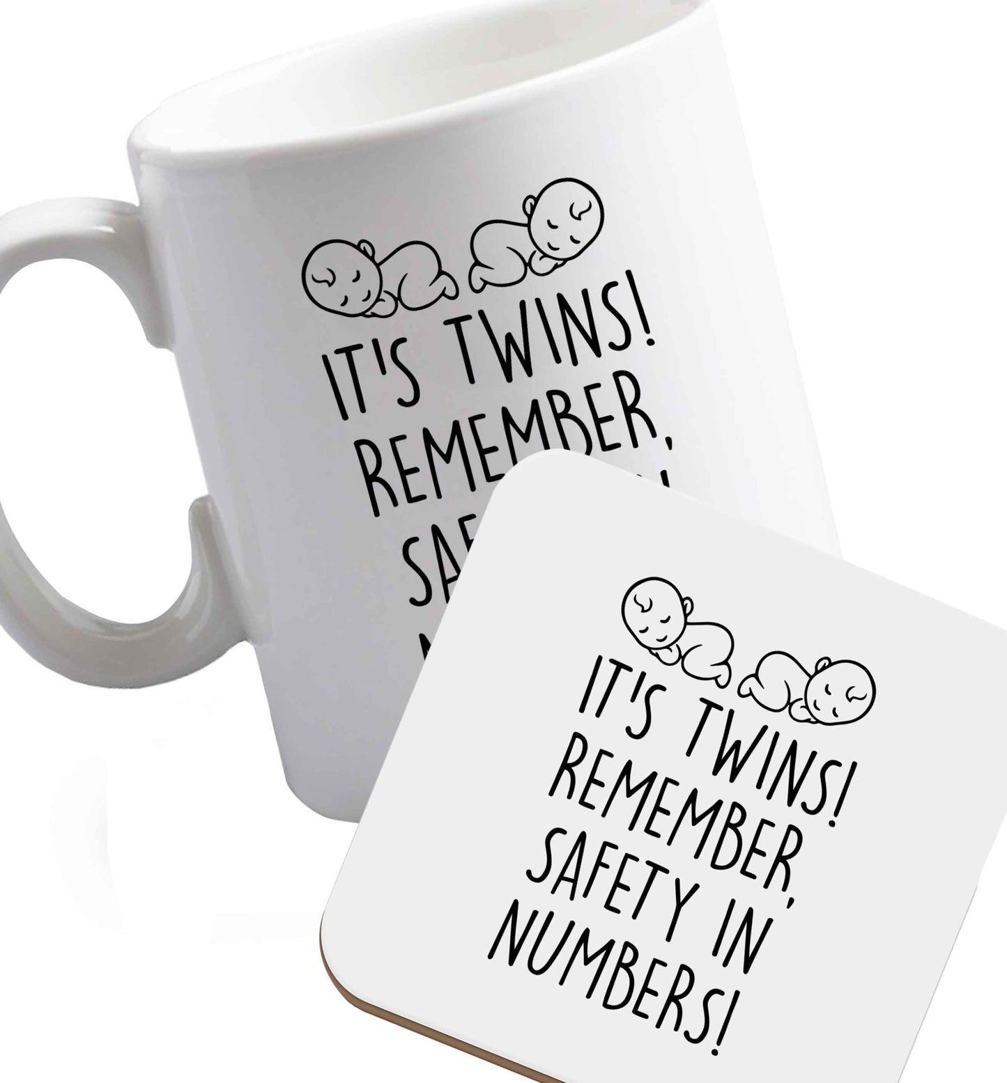10 oz Favourite Type Pan Pancake ceramic mug and coaster set right handed