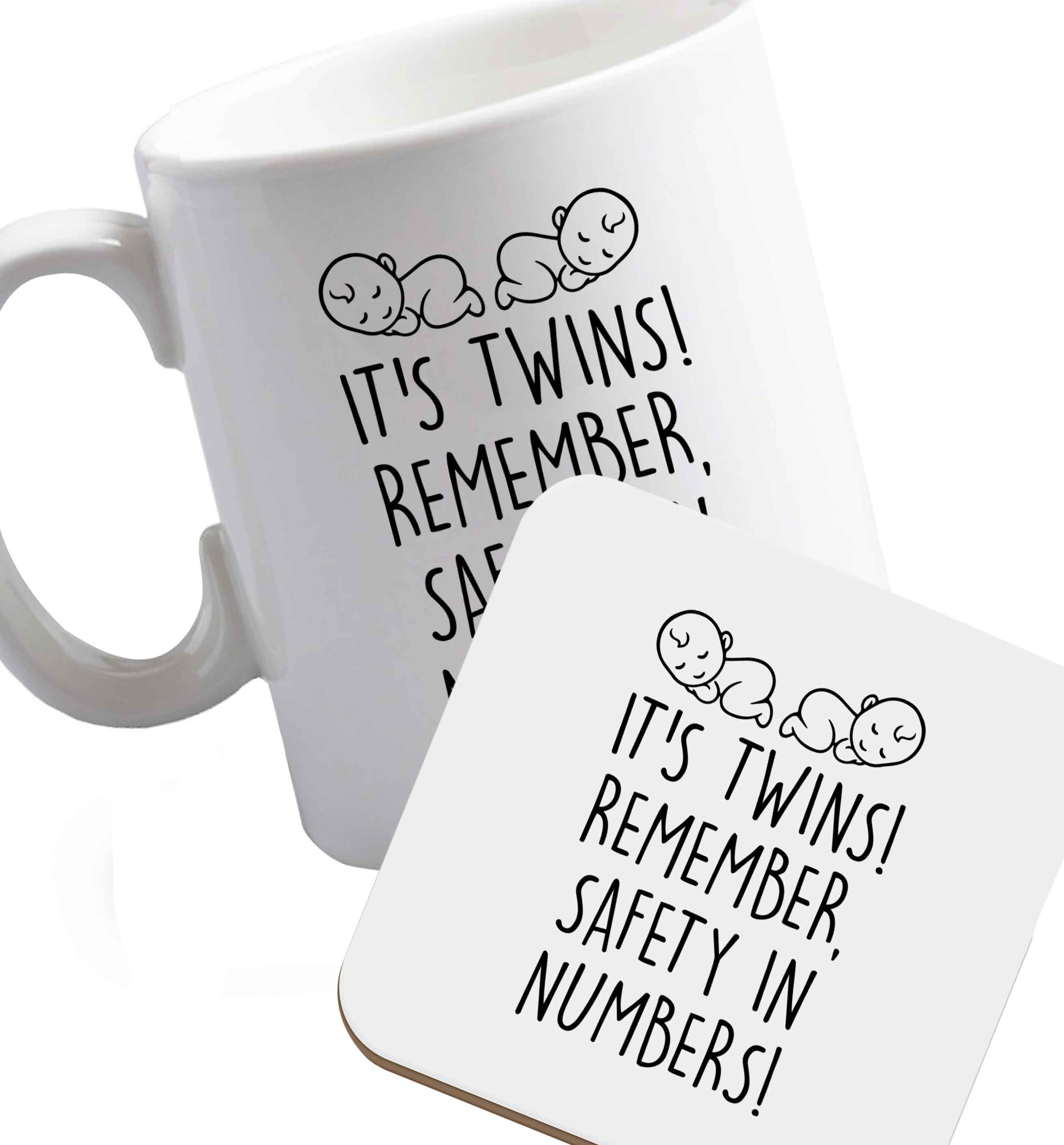 10 oz Favourite Type Pan Pancake ceramic mug and coaster set right handed