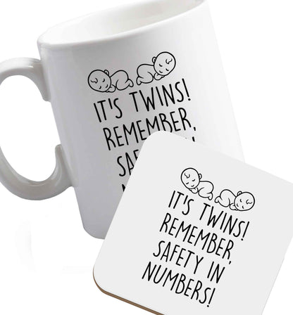 10 oz Favourite Type Pan Pancake ceramic mug and coaster set right handed
