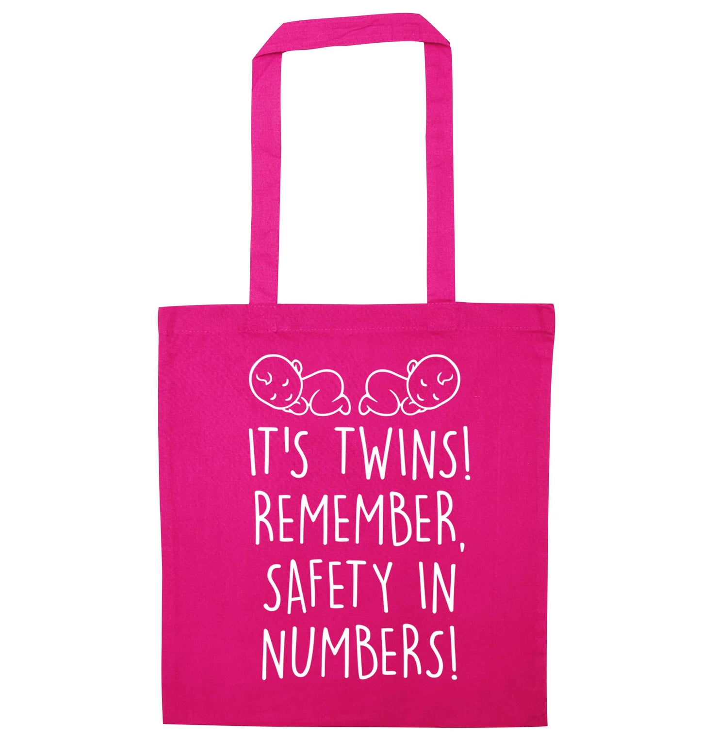 It's twins! Remember safety in numbers! pink tote bag