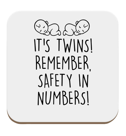It's twins! Remember safety in numbers! set of four coasters