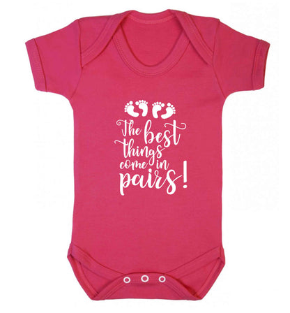 The best things come in pairs! baby vest dark pink 18-24 months