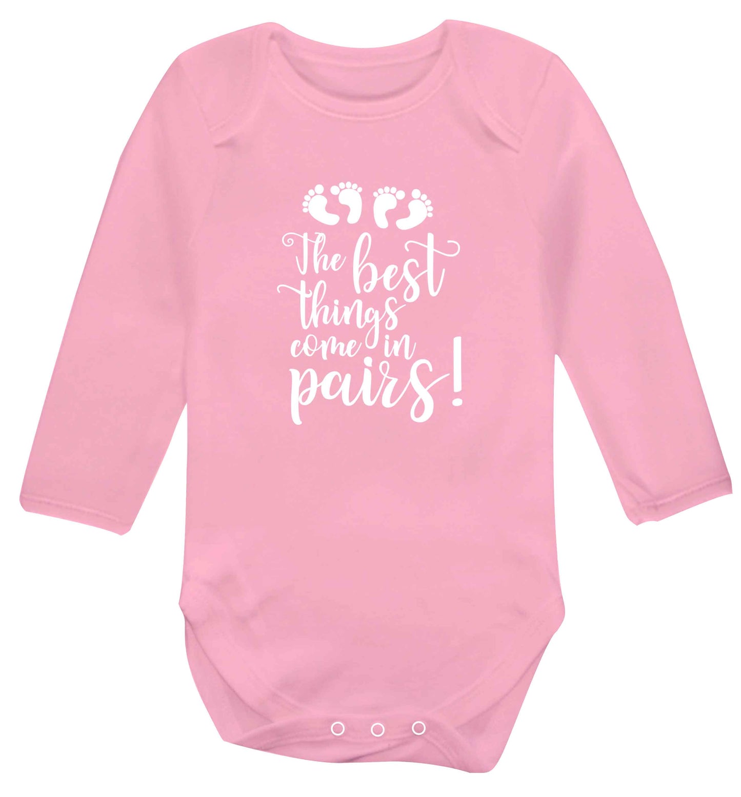 The best things come in pairs! baby vest long sleeved pale pink 6-12 months