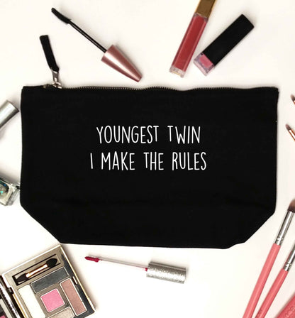 Youngest twin I make the rules black makeup bag
