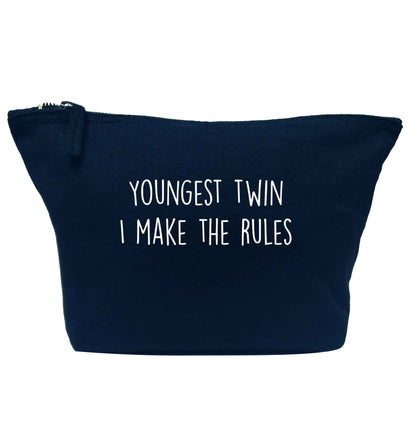Youngest twin I make the rules navy makeup bag