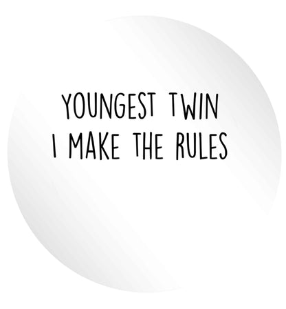Youngest twin I make the rules 24 @ 45mm matt circle stickers
