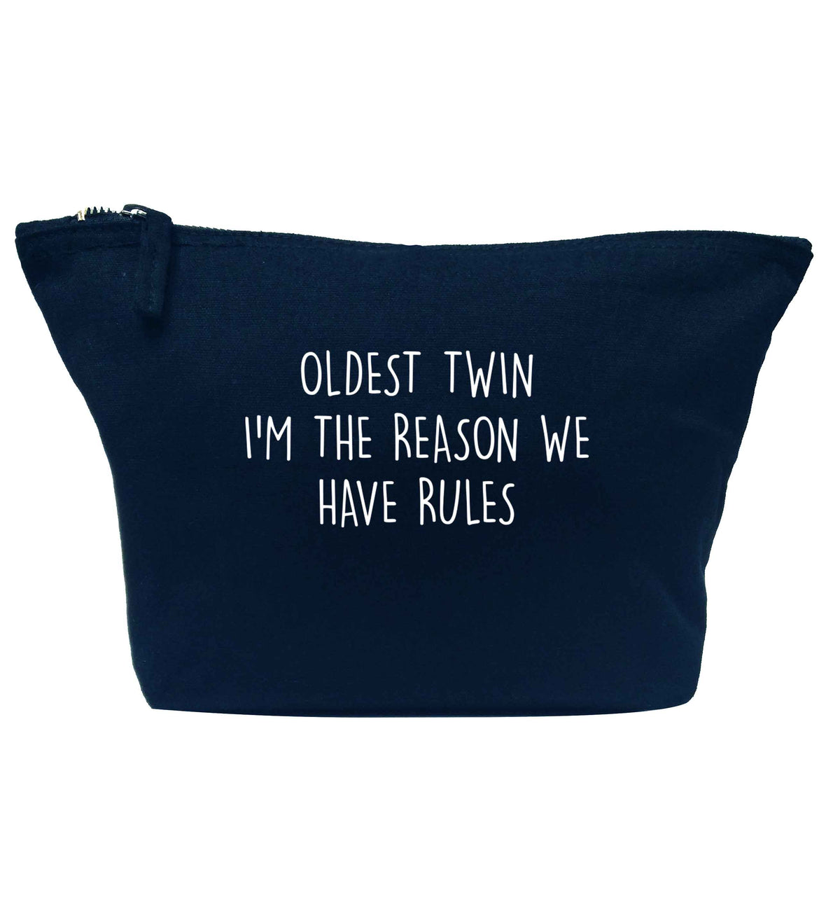 Oldest twin I'm the reason we have rules navy makeup bag