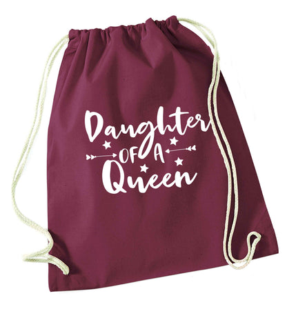Daughter of a Queen maroon drawstring bag
