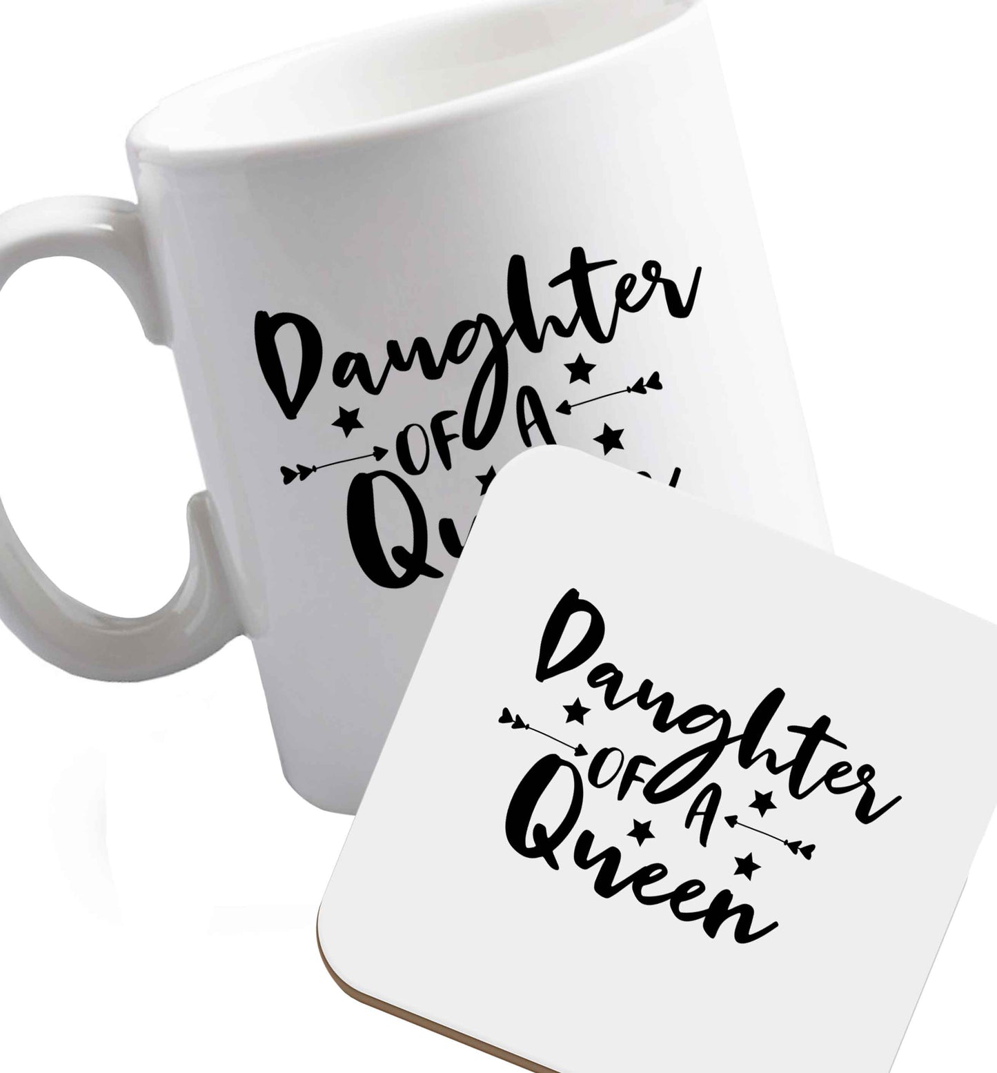 10 oz Favourite Type Pan Pancake ceramic mug and coaster set right handed