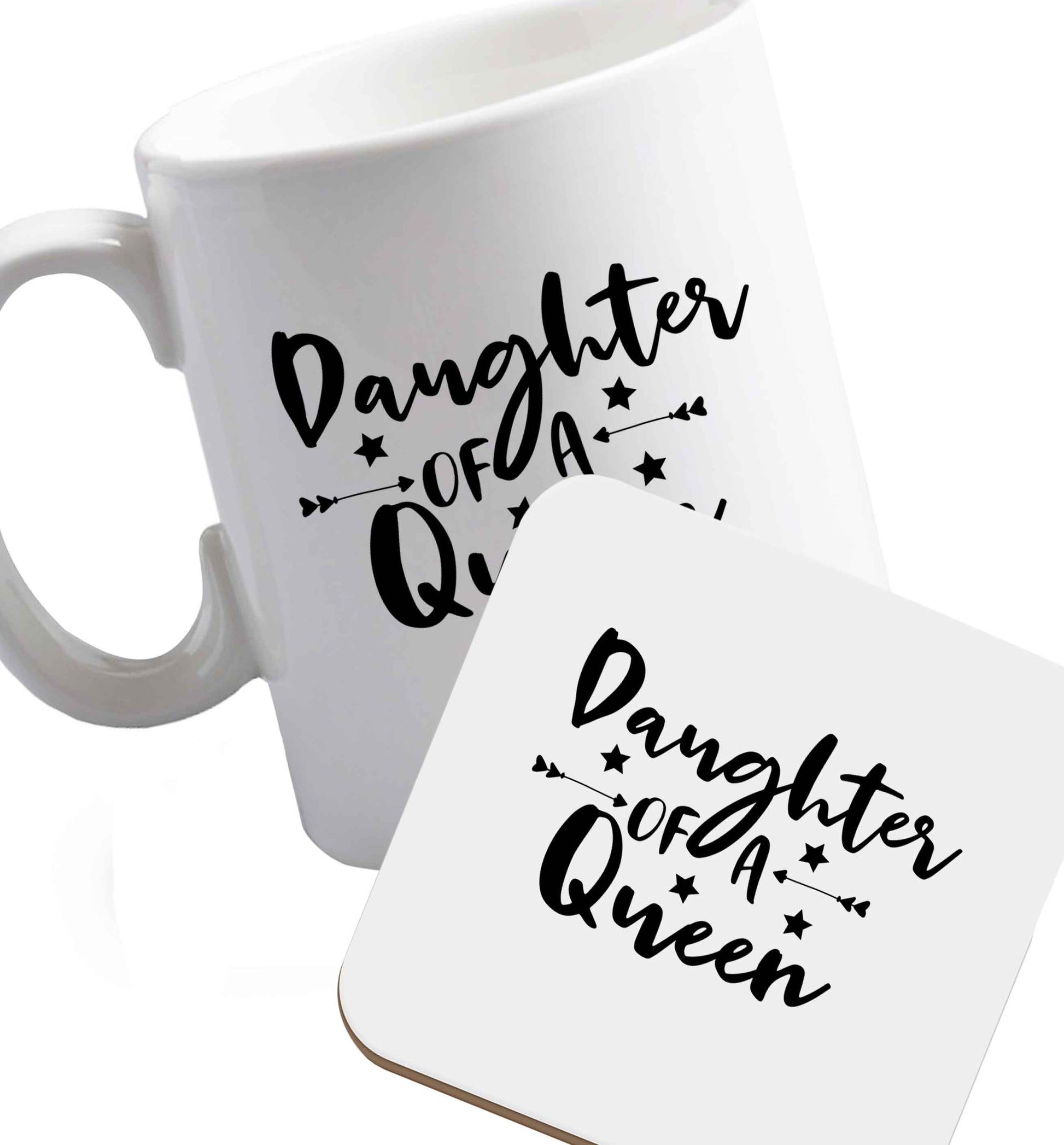 10 oz Favourite Type Pan Pancake ceramic mug and coaster set right handed