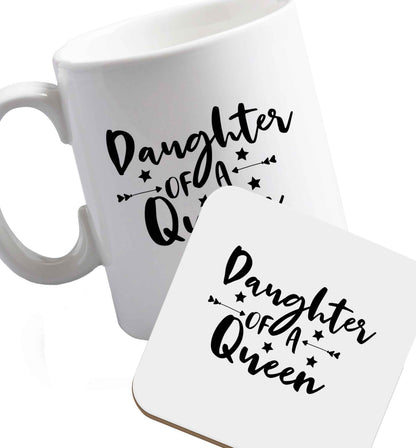 10 oz Favourite Type Pan Pancake ceramic mug and coaster set right handed
