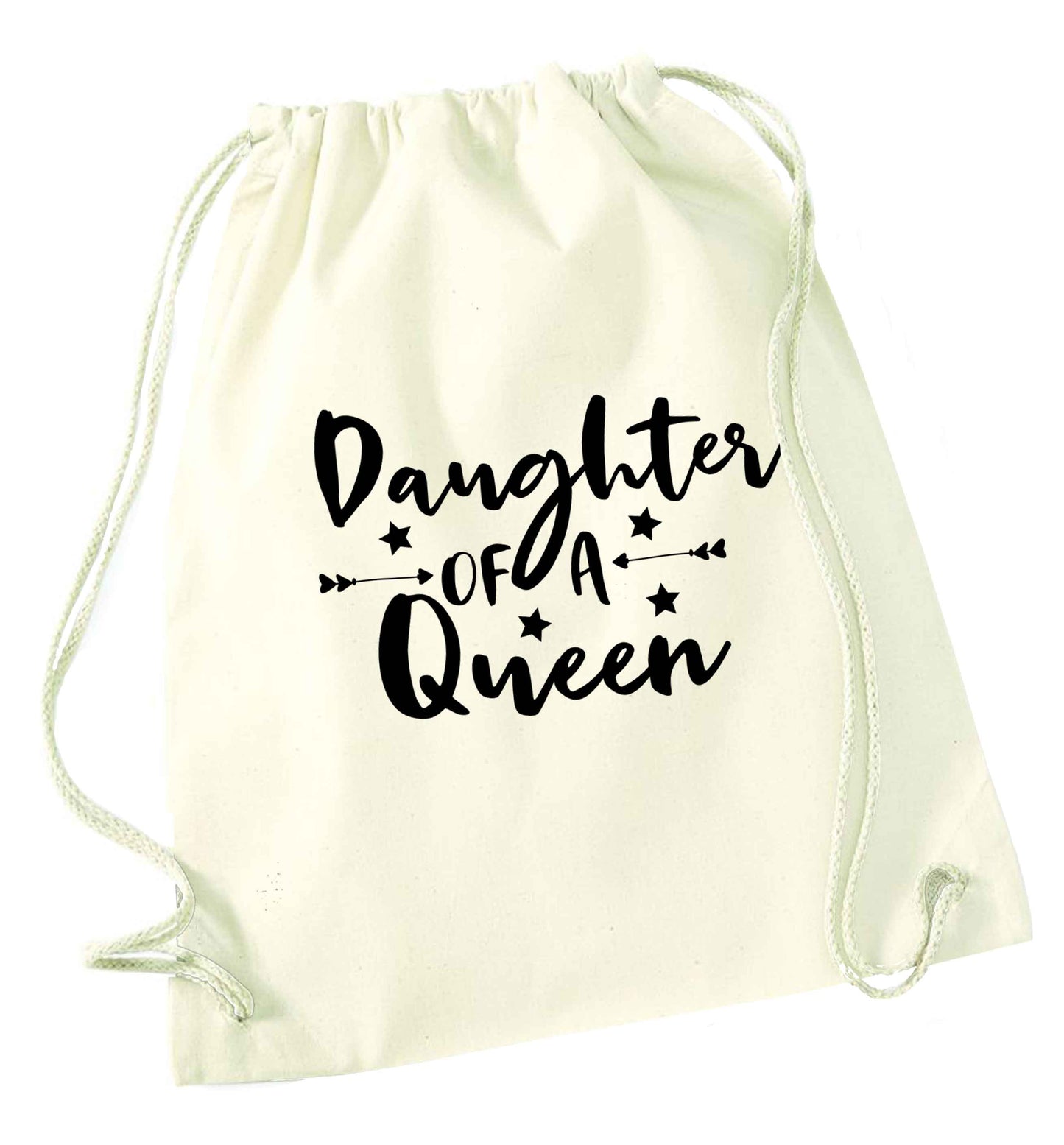 Daughter of a Queen natural drawstring bag