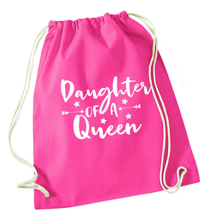 Daughter of a Queen pink drawstring bag