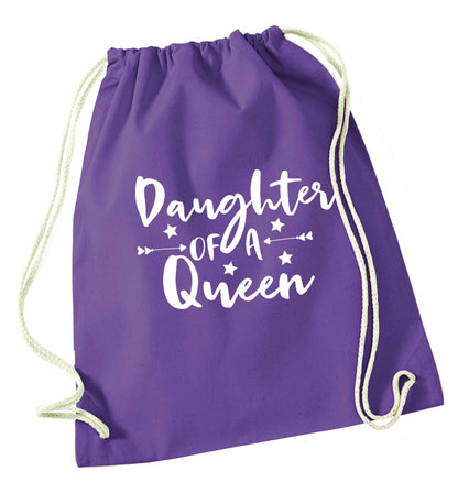 Daughter of a Queen purple drawstring bag