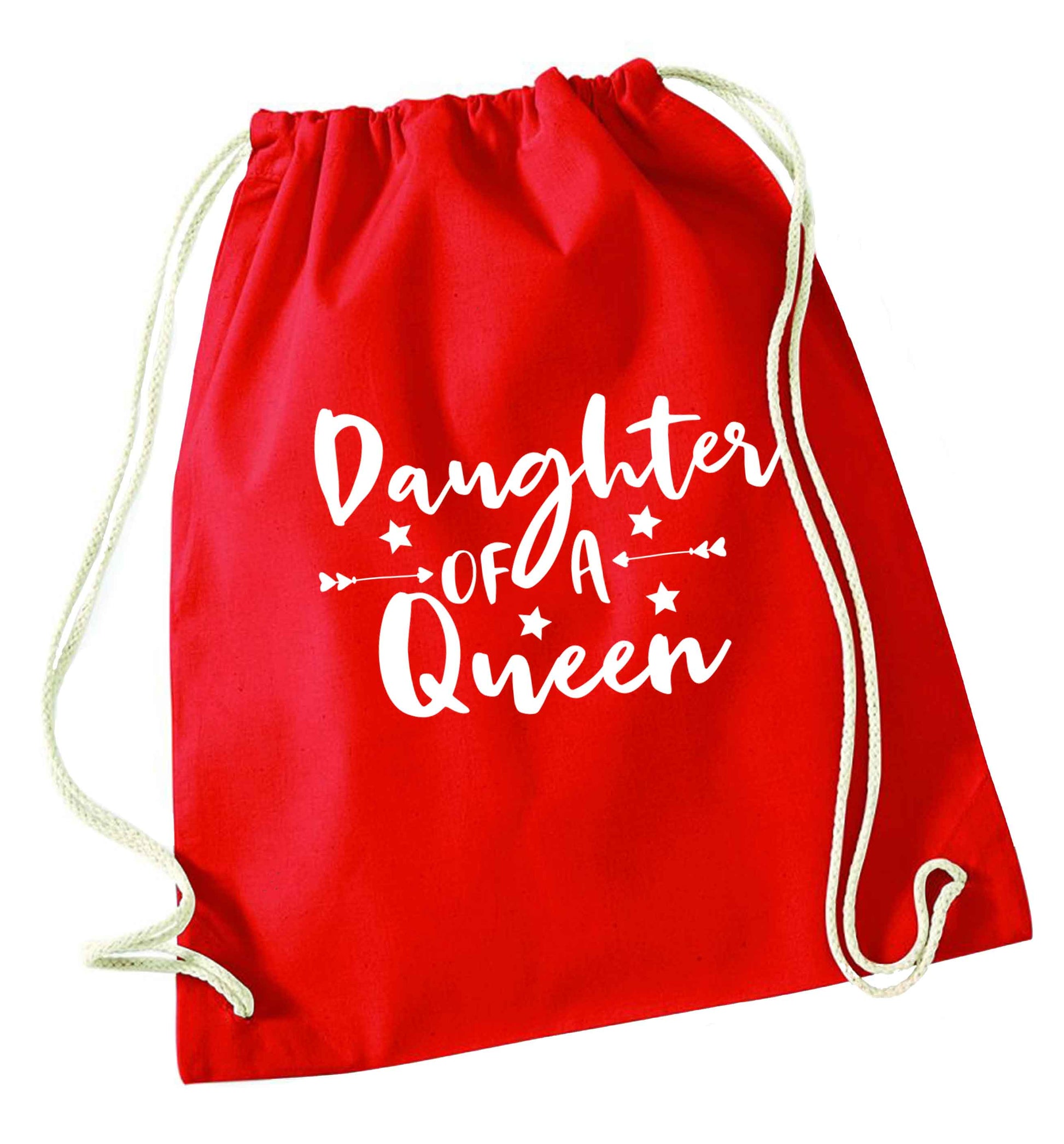 Daughter of a Queen red drawstring bag 