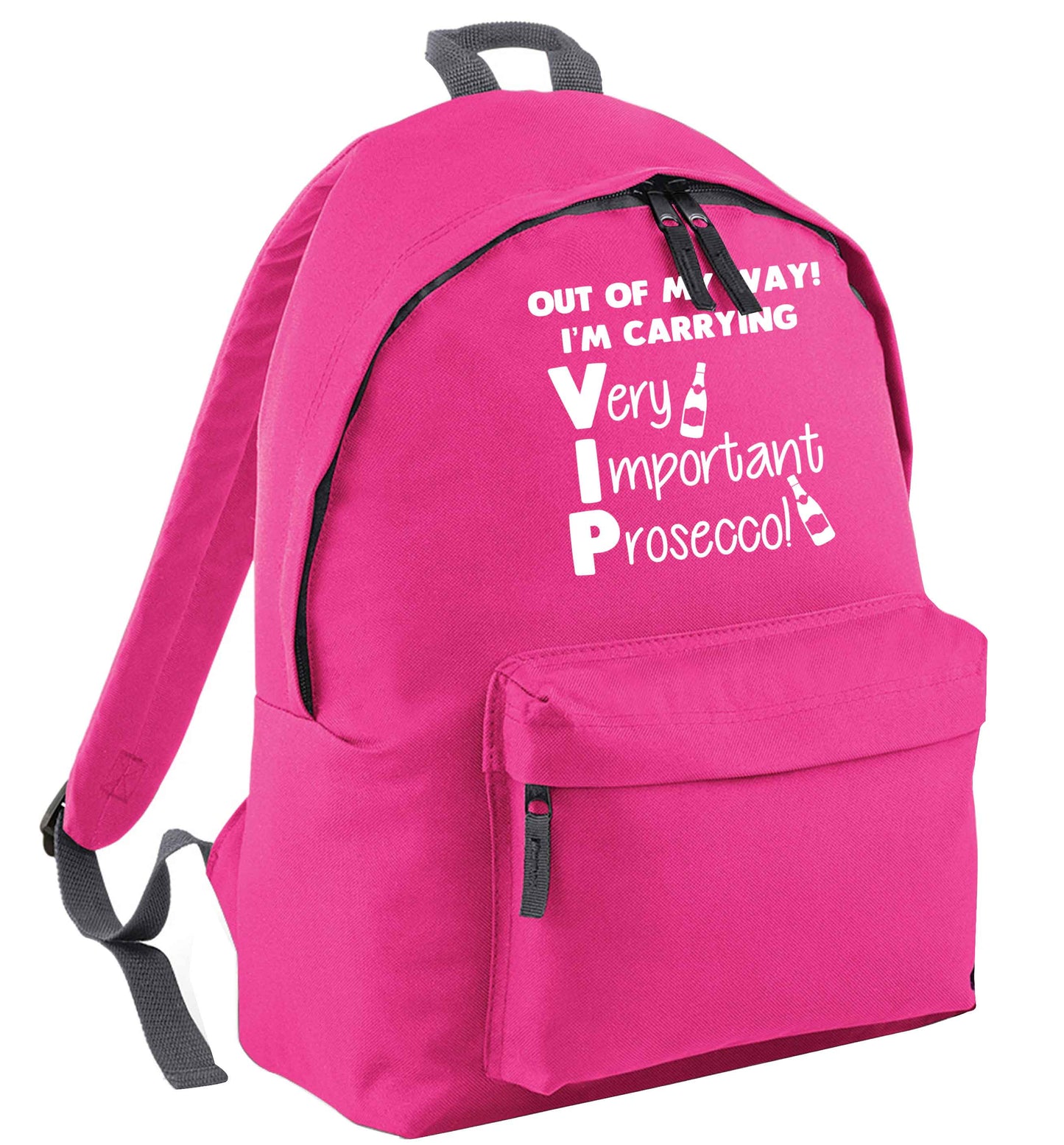 Out of my way I'm carrying very important prosecco! pink adults backpack