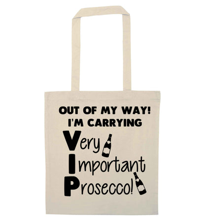 Out of my way I'm carrying very important prosecco! natural tote bag