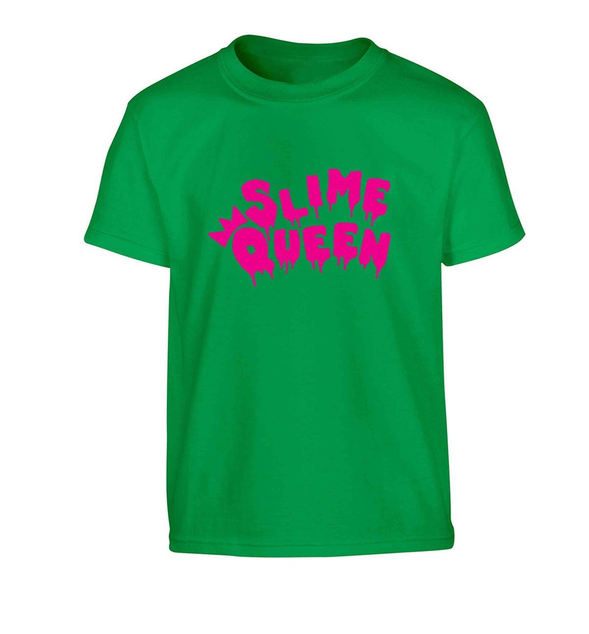 Neon pink slime queen Children's green Tshirt 12-13 Years