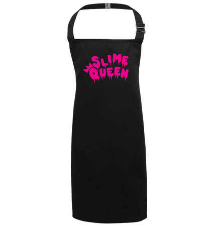Neon pink slime queen black apron 7-10 years