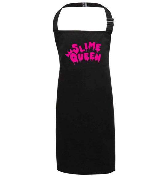 Neon pink slime queen black apron 7-10 years