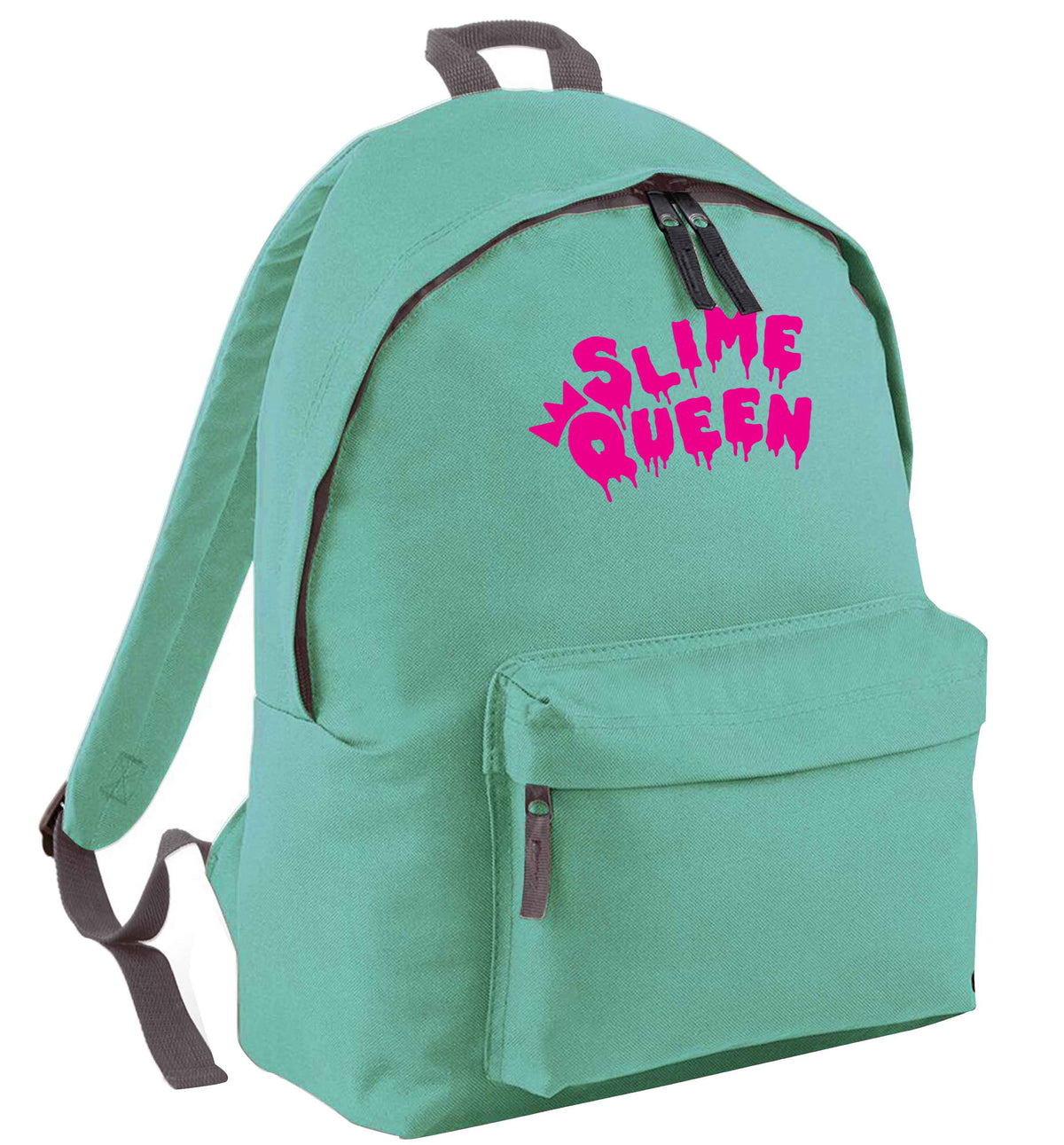 Neon pink slime queen mint adults backpack