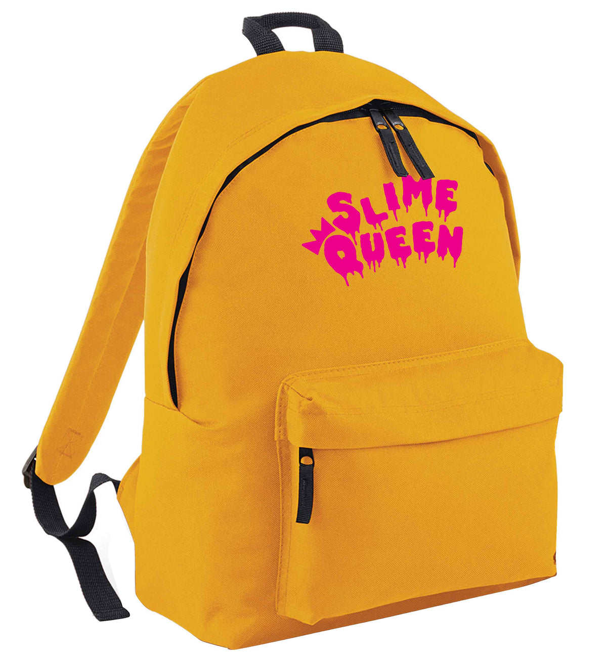 Neon pink slime queen mustard adults backpack