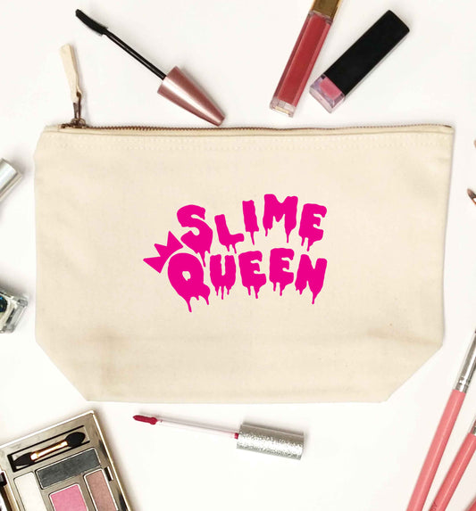 Neon pink slime queen natural makeup bag