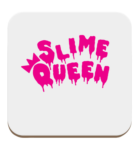 Neon pink slime queen set of four coasters
