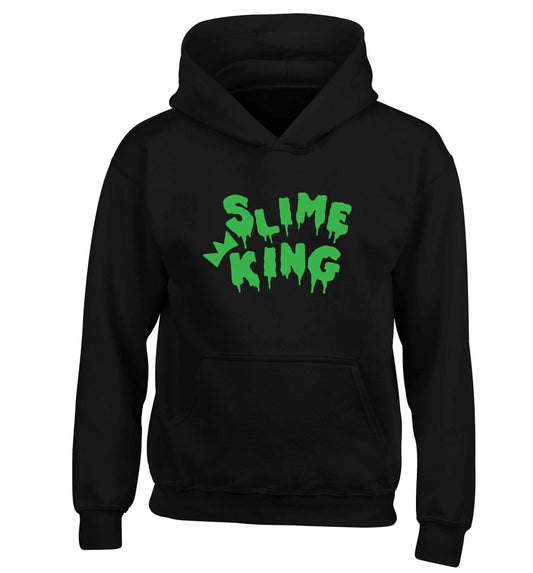 Neon green slime king children's black hoodie 12-13 Years