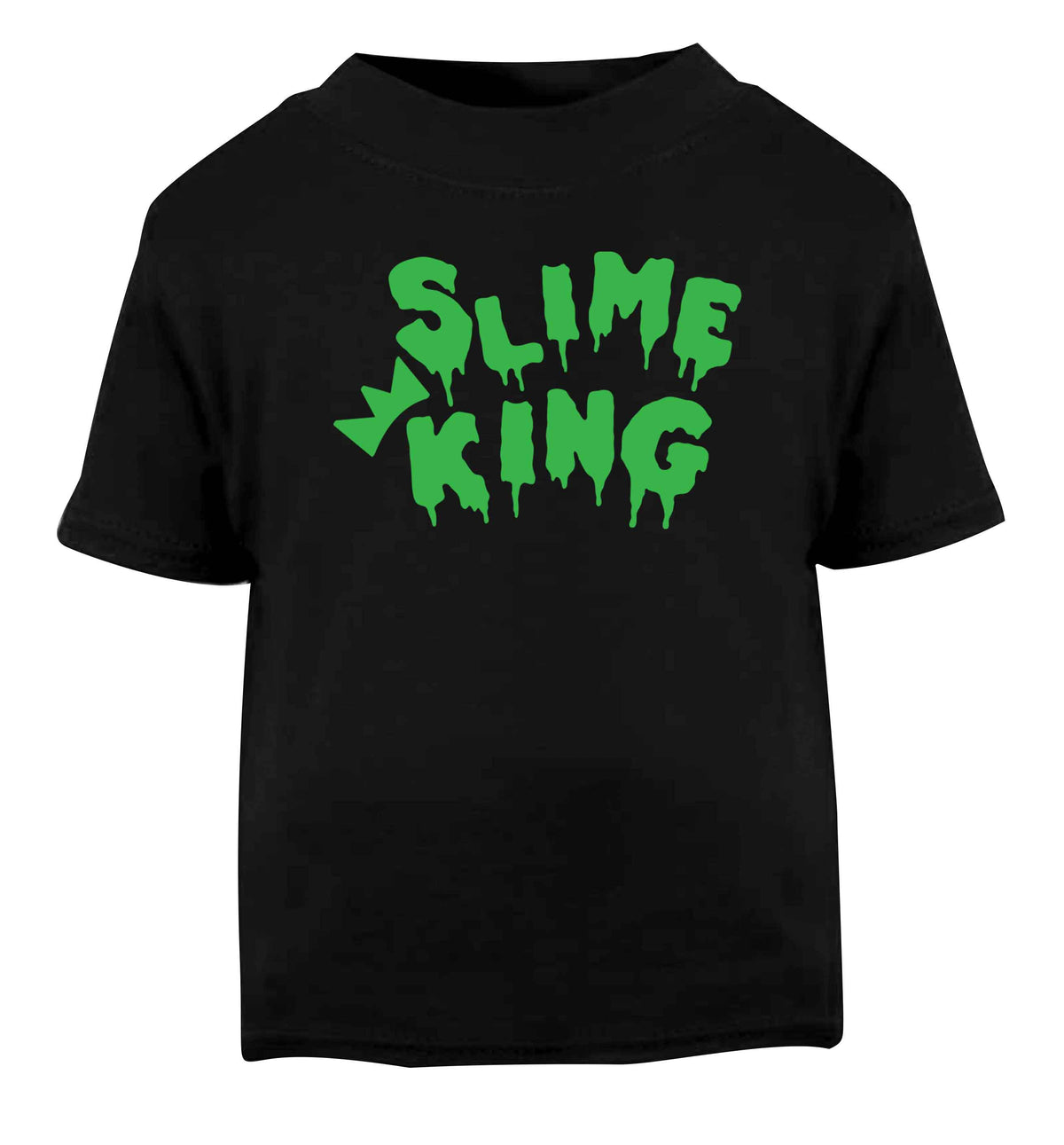 Neon green slime king Black baby toddler Tshirt 2 years