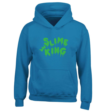 Neon green slime king children's blue hoodie 12-13 Years