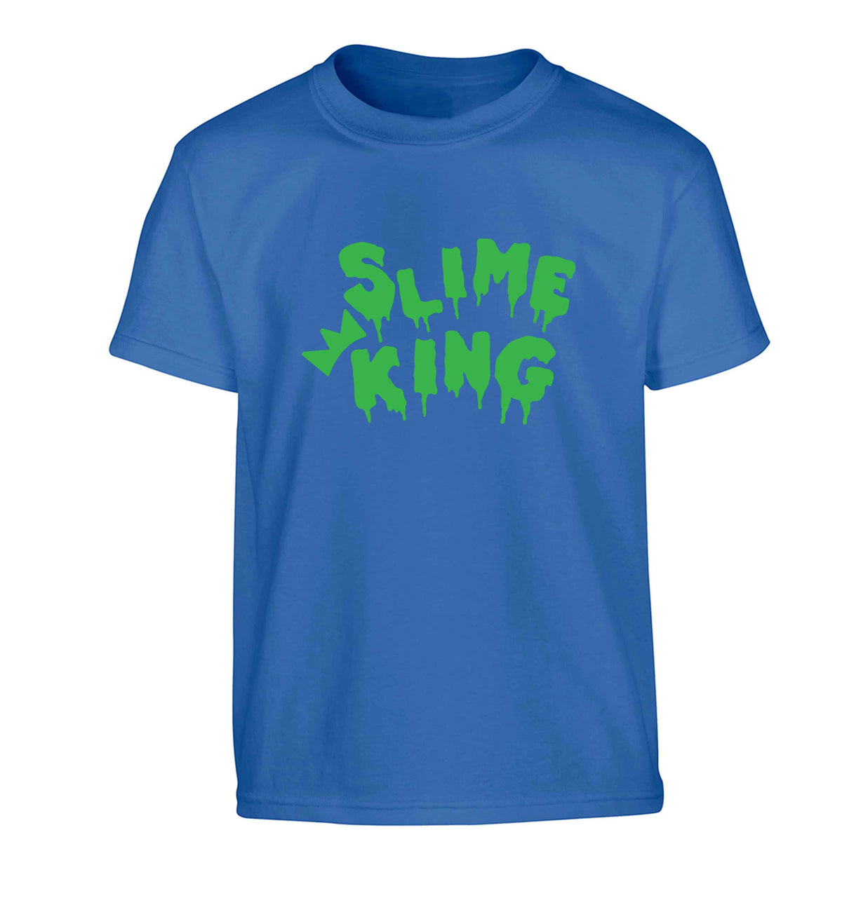 Neon green slime king Children's blue Tshirt 12-13 Years