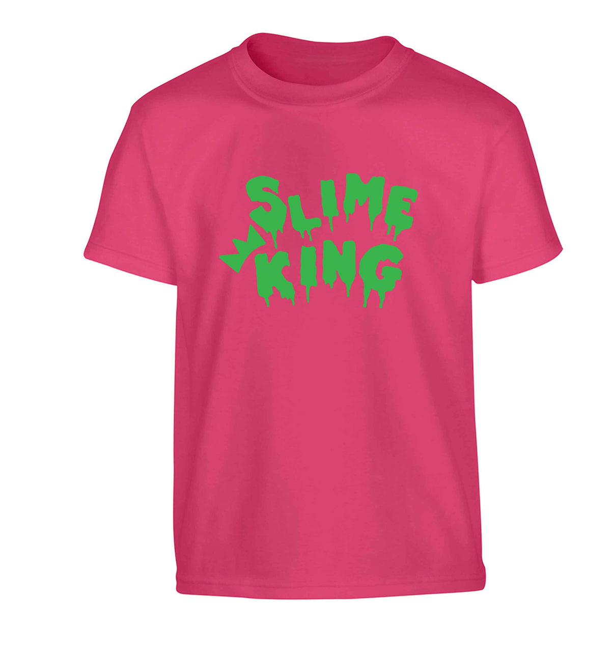 Neon green slime king Children's pink Tshirt 12-13 Years