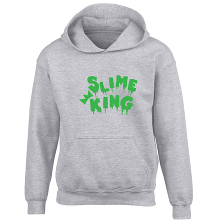 Neon green slime king children's grey hoodie 12-13 Years