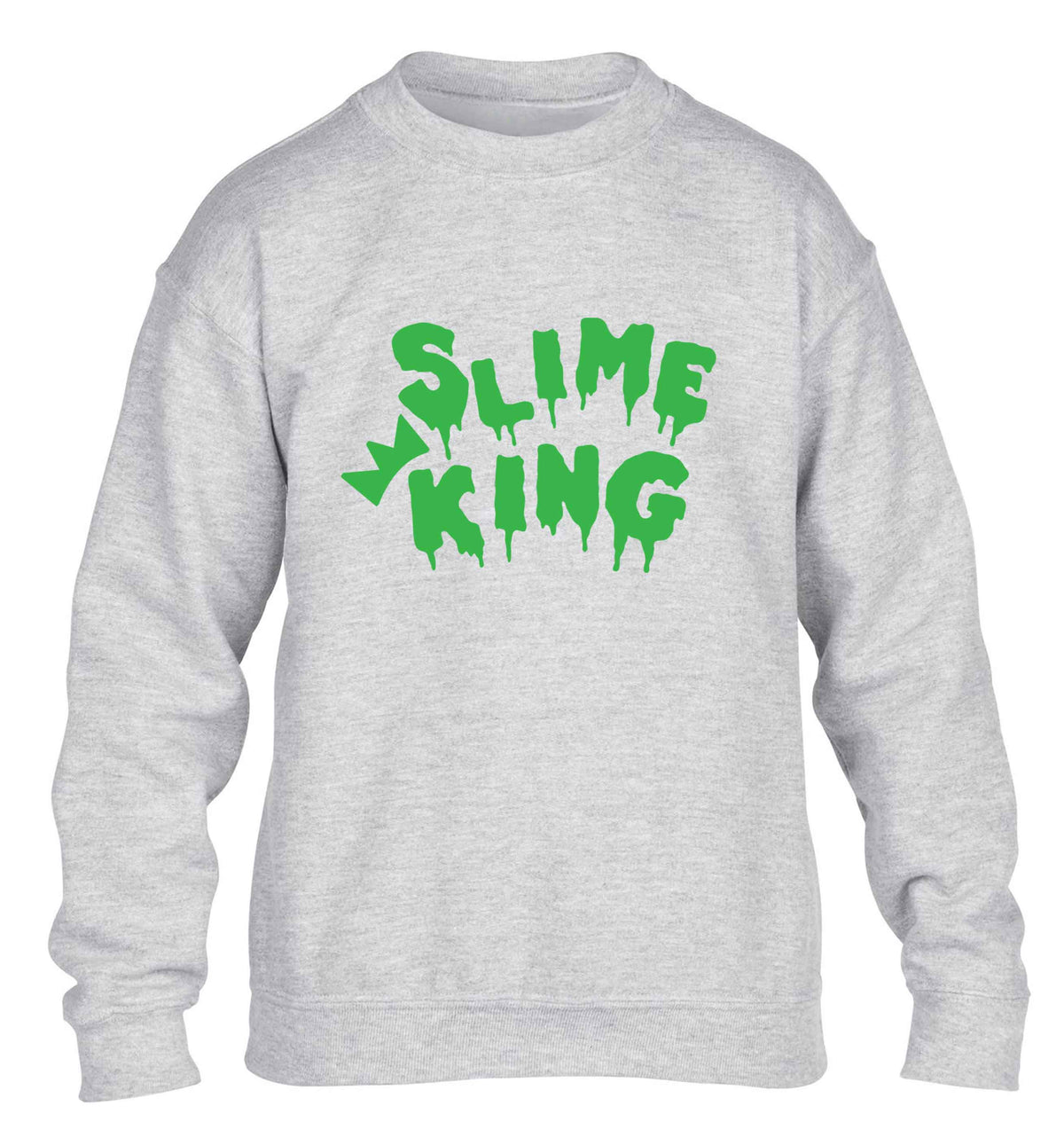 Neon green slime king children's grey sweater 12-13 Years