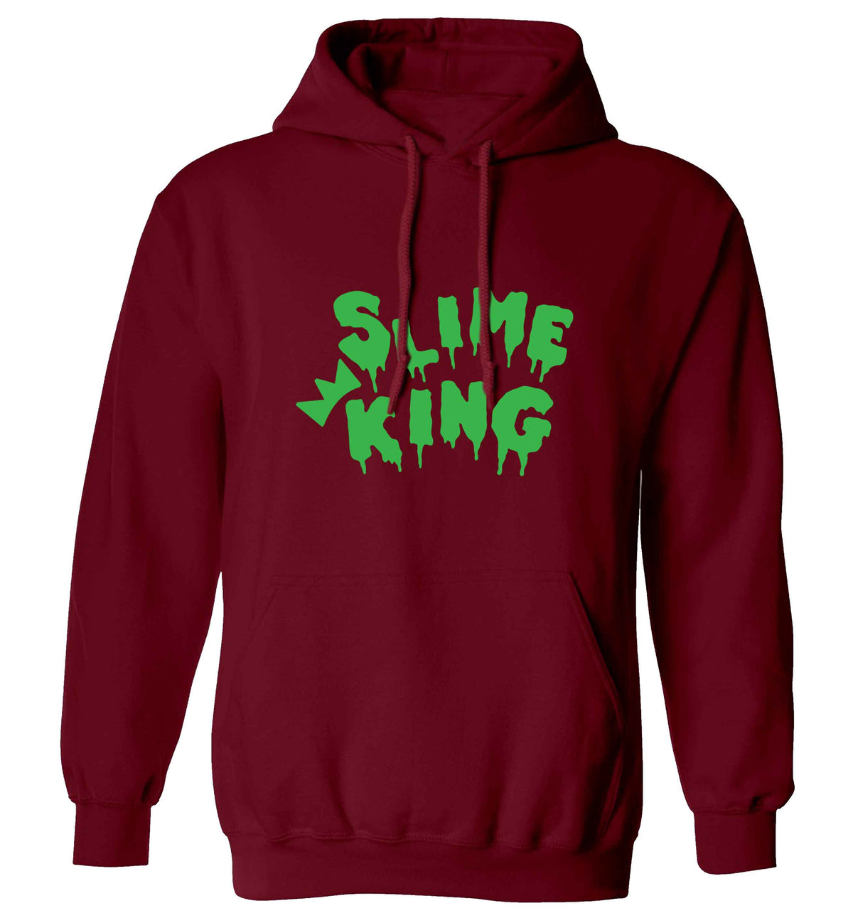 Neon green slime king adults unisex maroon hoodie 2XL