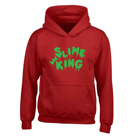 Neon green slime king children's red hoodie 12-13 Years