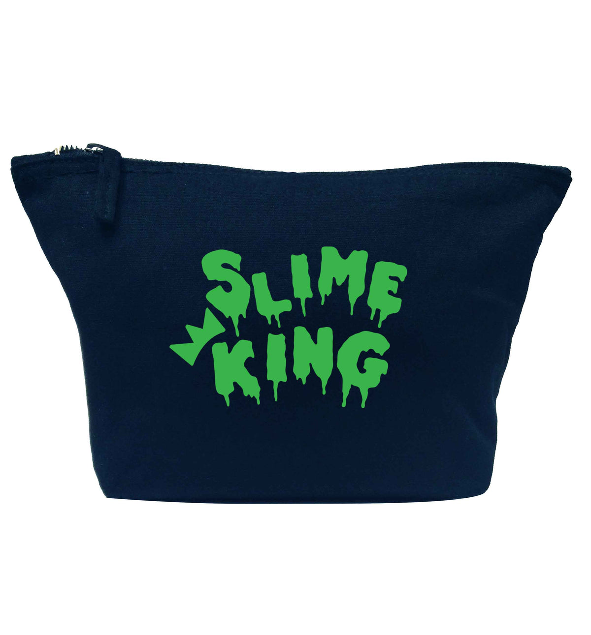Neon green slime king navy makeup bag