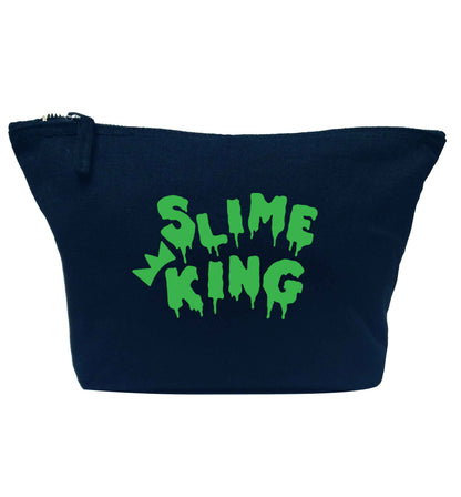 Neon green slime king navy makeup bag