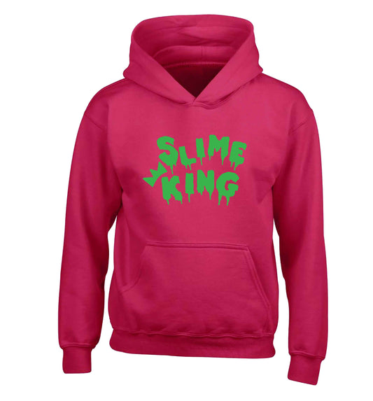 Neon green slime king children's pink hoodie 12-13 Years