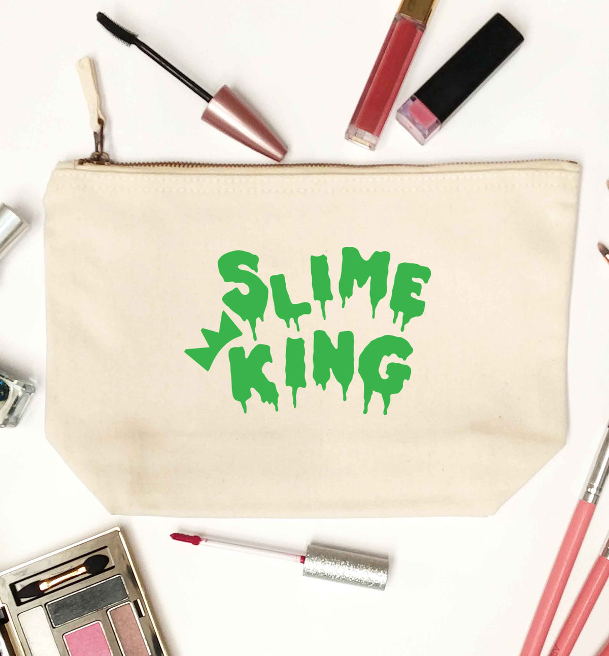 Neon green slime king natural makeup bag