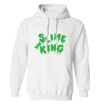 Neon green slime king adults unisex white hoodie 2XL