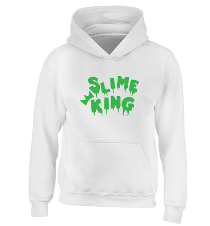 Neon green slime king children's white hoodie 12-13 Years
