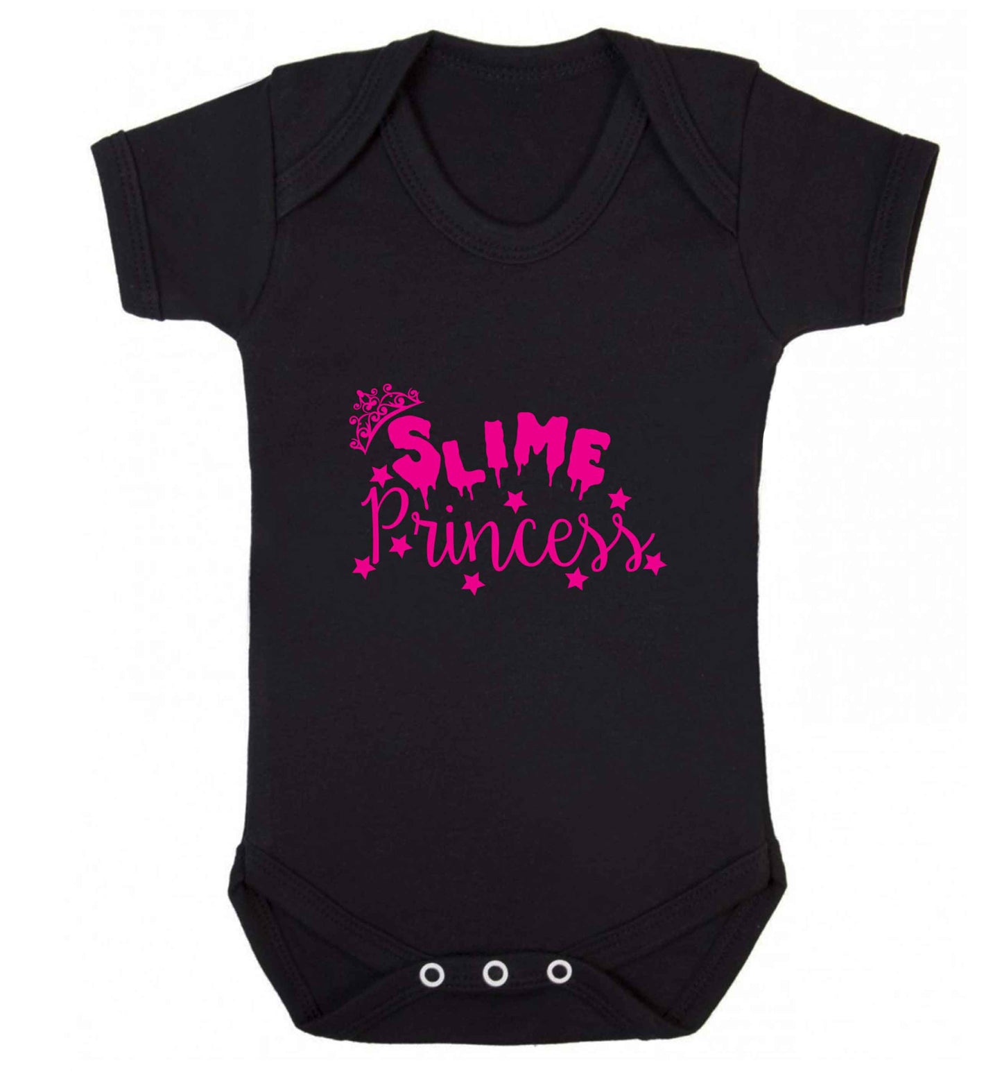 Neon pink slime princess baby vest black 18-24 months
