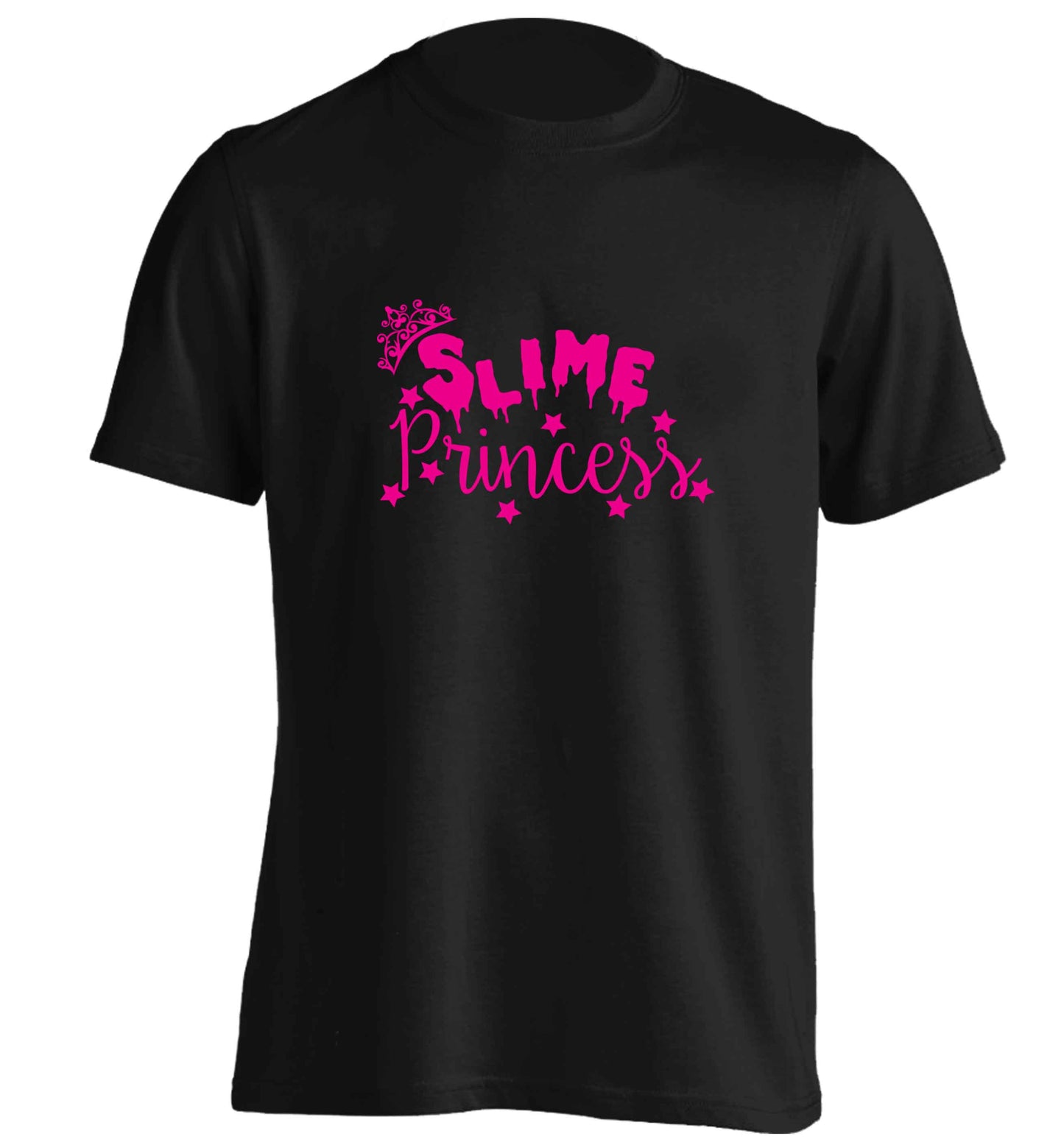 Neon pink slime princess adults unisex black Tshirt 2XL