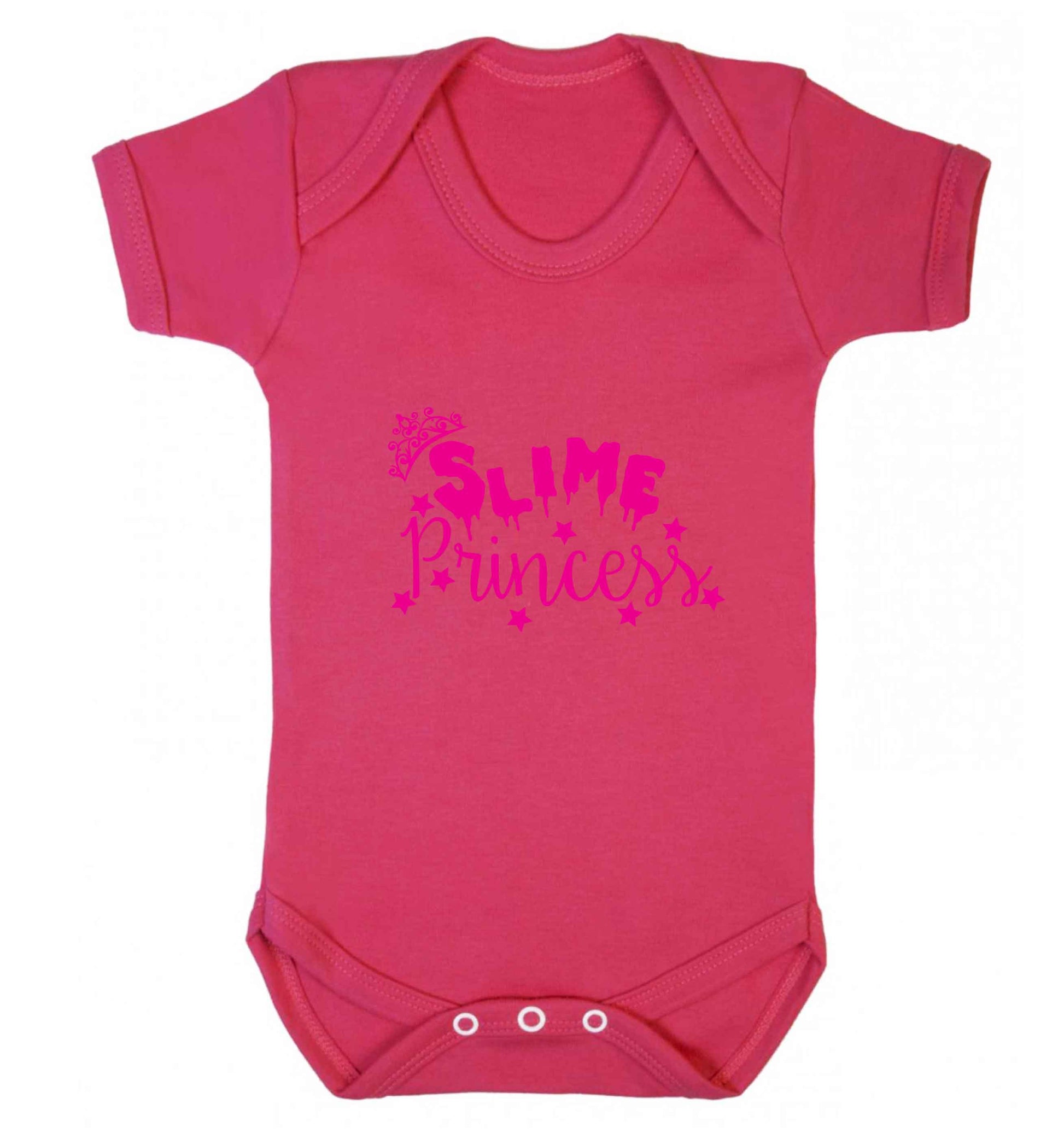 Neon pink slime princess baby vest dark pink 18-24 months