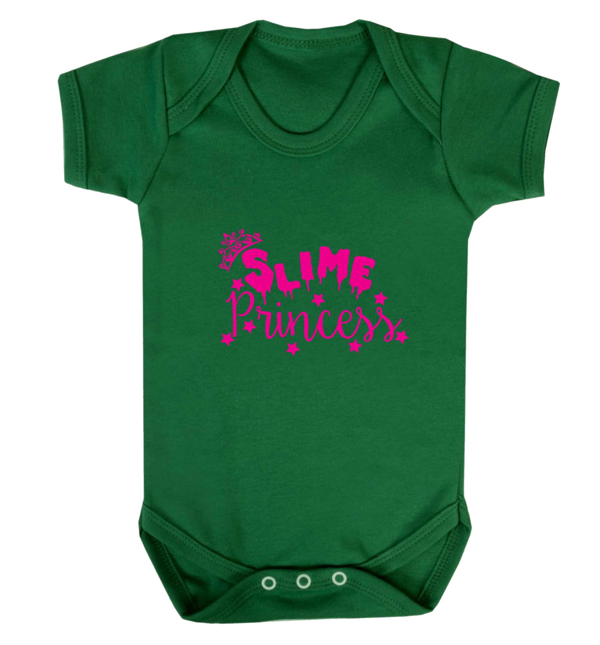 Neon pink slime princess baby vest green 18-24 months